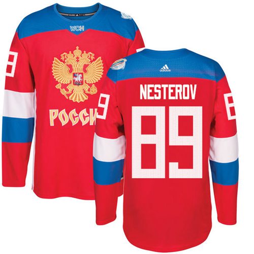 Team Russia #89 Nikita Nesterov Red 2016 World Cup Stitched NHL Jersey